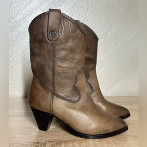 Frye June Women’s 5.5 Leather Western Boots In Brown